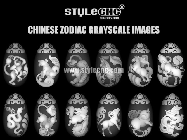 帶有中國十二生肖的數(shù)控雕刻機(jī)灰度圖像 帶有中國十二生肖的數(shù)控雕刻機(jī)灰度圖像