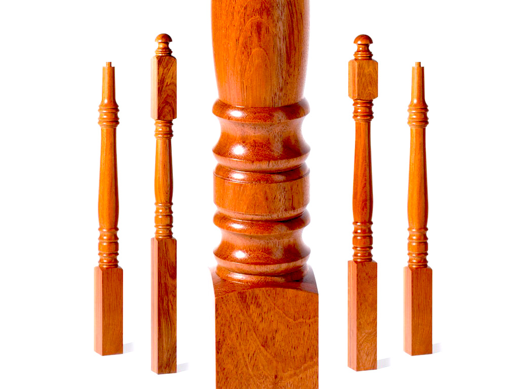 數(shù)控車床加工木制樓梯主軸