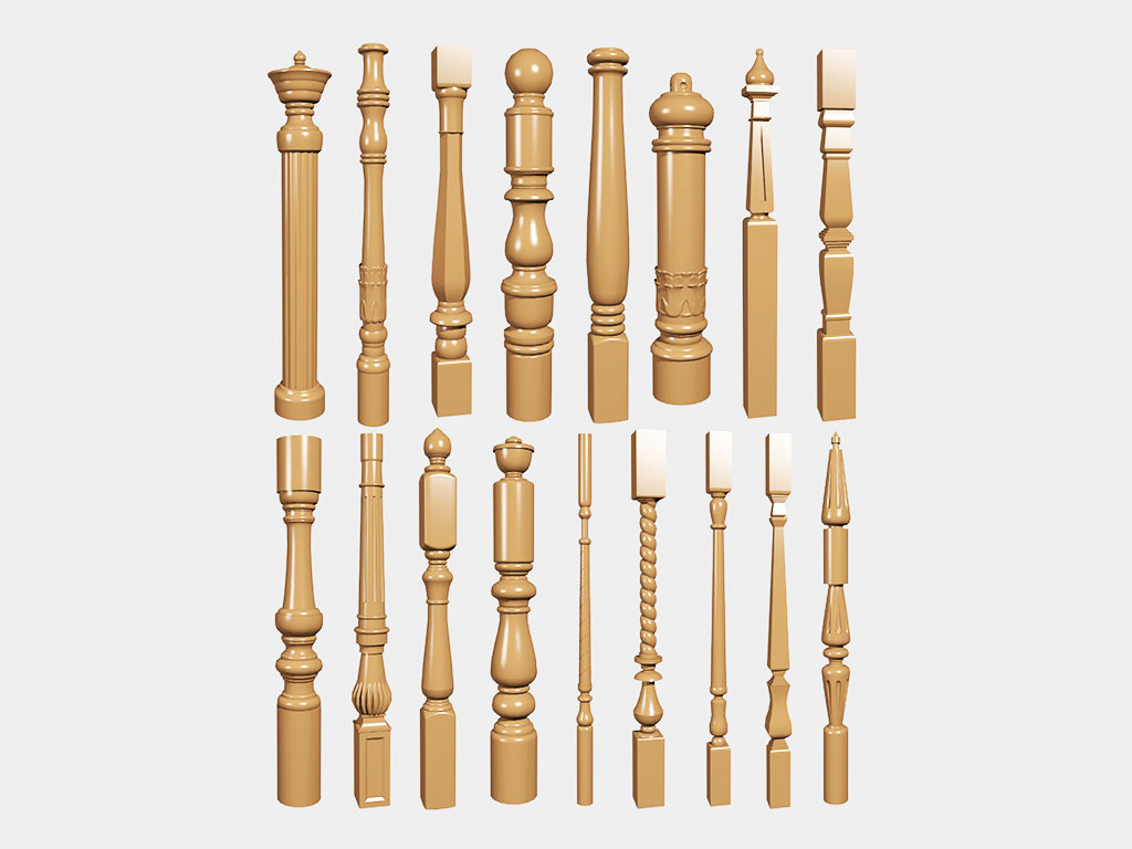 數(shù)控木工車床車削木樓梯柱