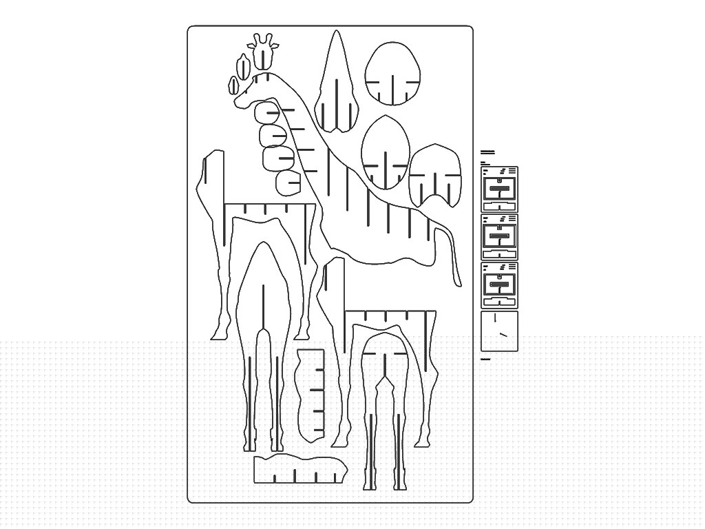 長頸鹿書柜的嵌套數(shù)控雕刻機(jī) PLT 文件