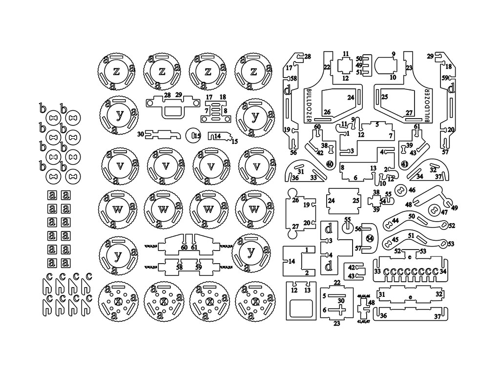 免費(fèi) 3D 木材推土機(jī)的激光切割 DXF 文件