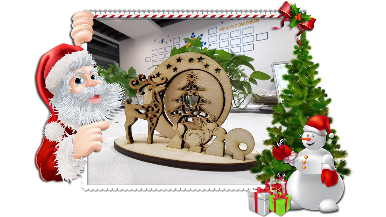 激光切割 3D 木制圣誕飾品 激光切割 3D 木制圣誕飾品