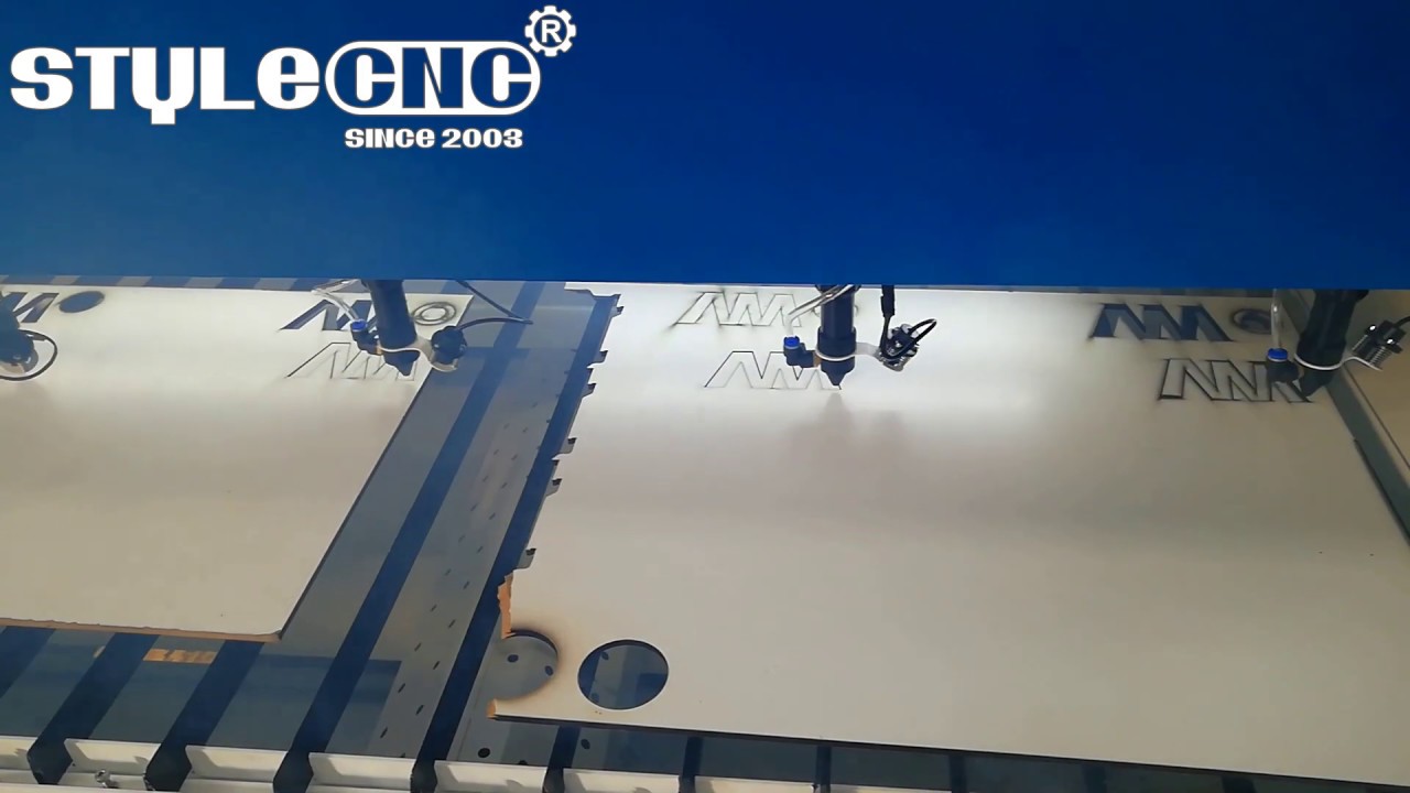 適用于膠合板/中密度纖維板/木材/丙烯酸/紙張的多頭激光切割機(jī)